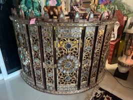 Burmese antique round drum table 