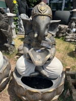 White and gold decorative Ghanesh fountain 