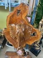 Elephant carving and stand